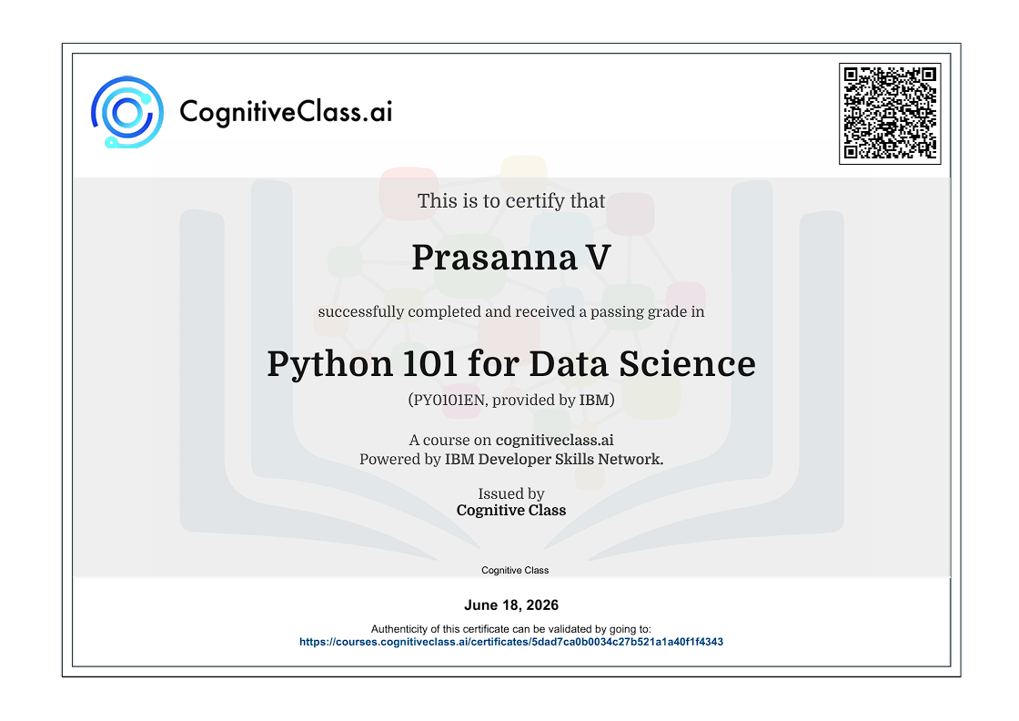 Python for Data Science Certificate